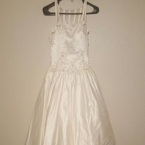 Mon Cheri Sleeveless Rose Embroidery Wedding Dress